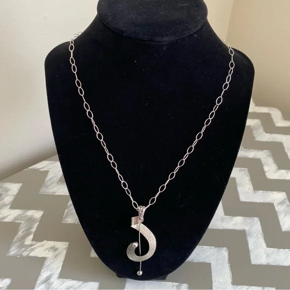 Vintage Modernist .925 Sterling Necklace - Picture 2 of 13